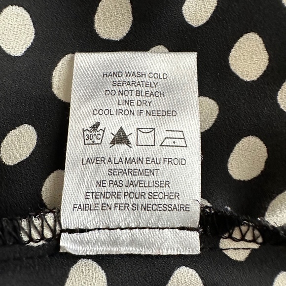 everleigh Women' Medium Black & White Polka Dot Pullover Short Sleeve Blouse Top - Picture 11 of 11